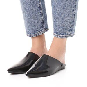 Melissa Black Jelly PVC Rubber She Mules Slides Sz 8